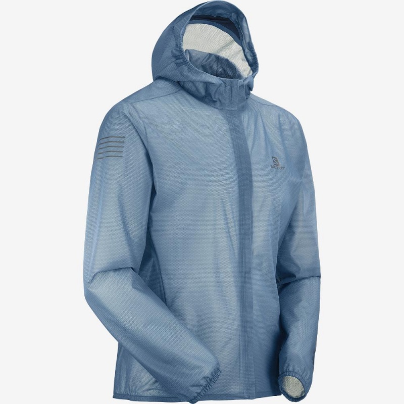 Salomon Bonatti Race Waterproof Rain Jackets Navy | QNVZ-27019