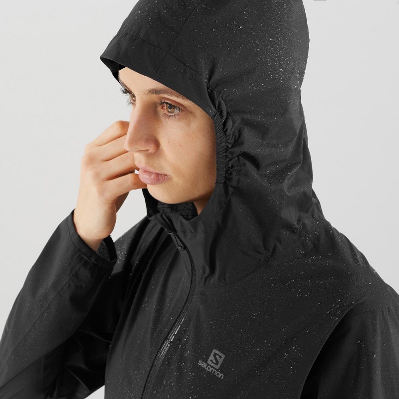 Salomon Bonatti Waterproof Running Jackets Black | WQTD-84713