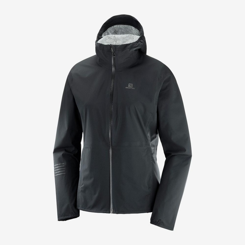 Salomon Bonatti Waterproof Running Jackets Black | WQTD-84713