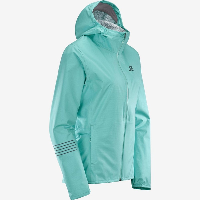 Salomon Bonatti Waterproof Running Jackets Green | PYUX-47921