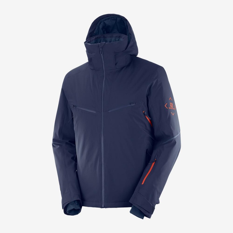 Salomon Brilliant Ski Jackets Navy | ROHY-76349