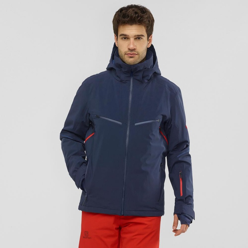 Salomon Brilliant Ski Jackets Navy | ROHY-76349