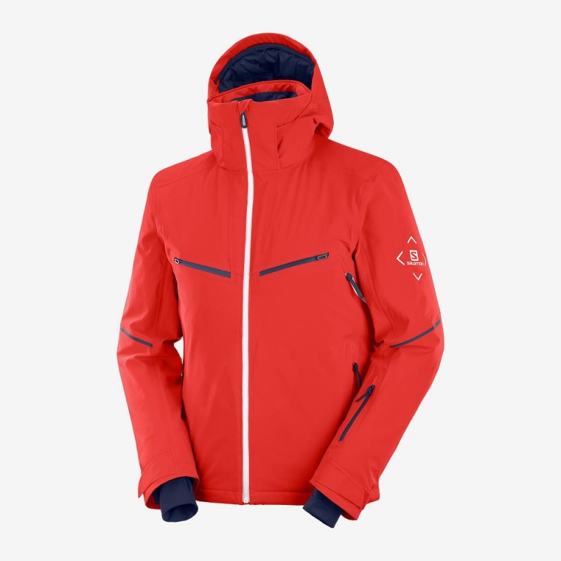 Salomon Brilliant Ski Jackets Red | KRYG-16528