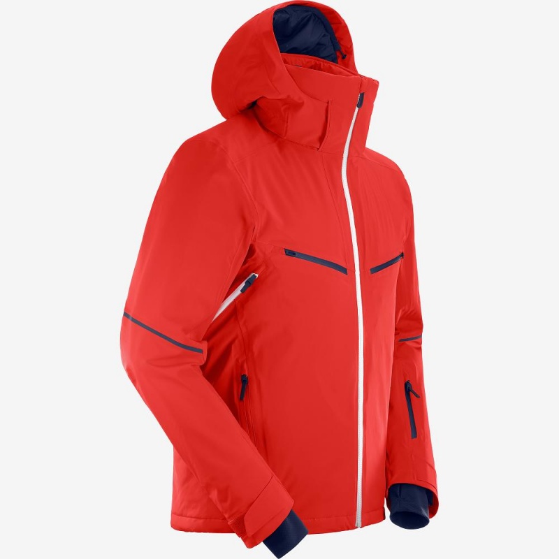 Salomon Brilliant Ski Jackets Red | KRYG-16528