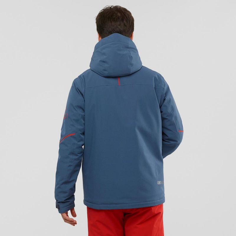 Salomon Edge Ski Jackets Navy | TXHJ-18462