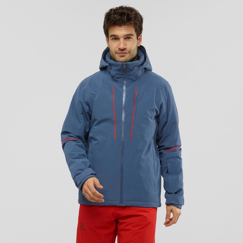 Salomon Edge Ski Jackets Navy | TXHJ-18462