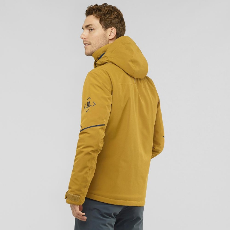 Salomon Edge Ski Jackets Yellow | RXPL-08146