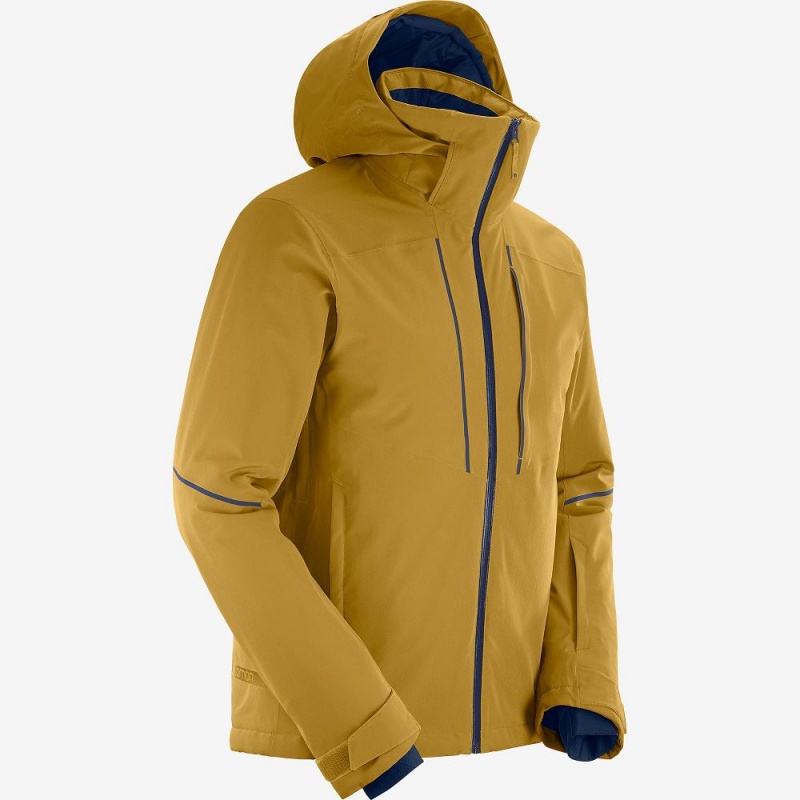 Salomon Edge Ski Jackets Yellow | RXPL-08146