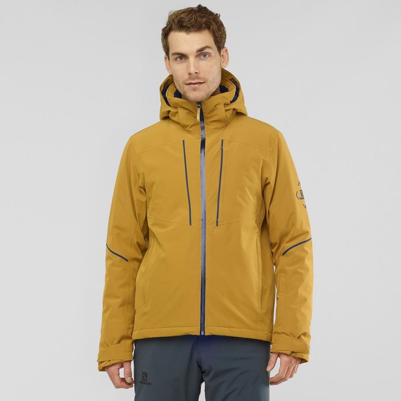 Salomon Edge Ski Jackets Yellow | RXPL-08146