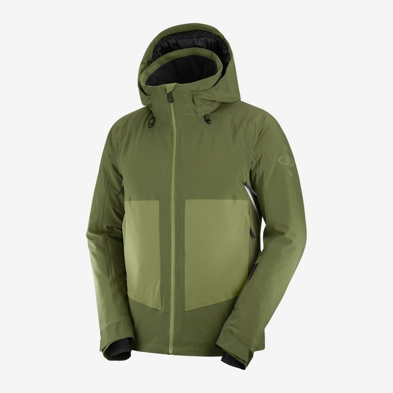 Salomon Epic Jacket M Ski Jackets Green | EQTW-02743