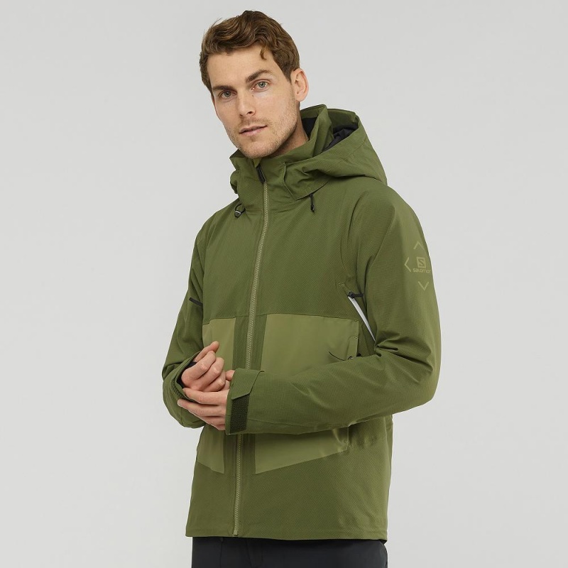 Salomon Epic Jacket M Ski Jackets Green | EQTW-02743