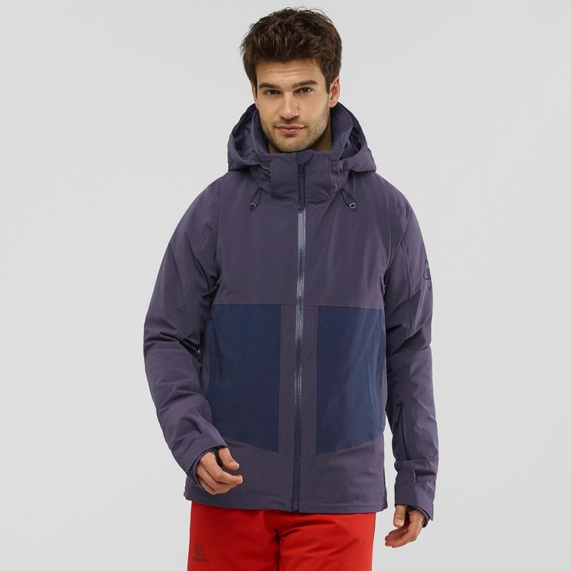 Salomon Epic Jacket M Ski Jackets Navy | UBAY-23890