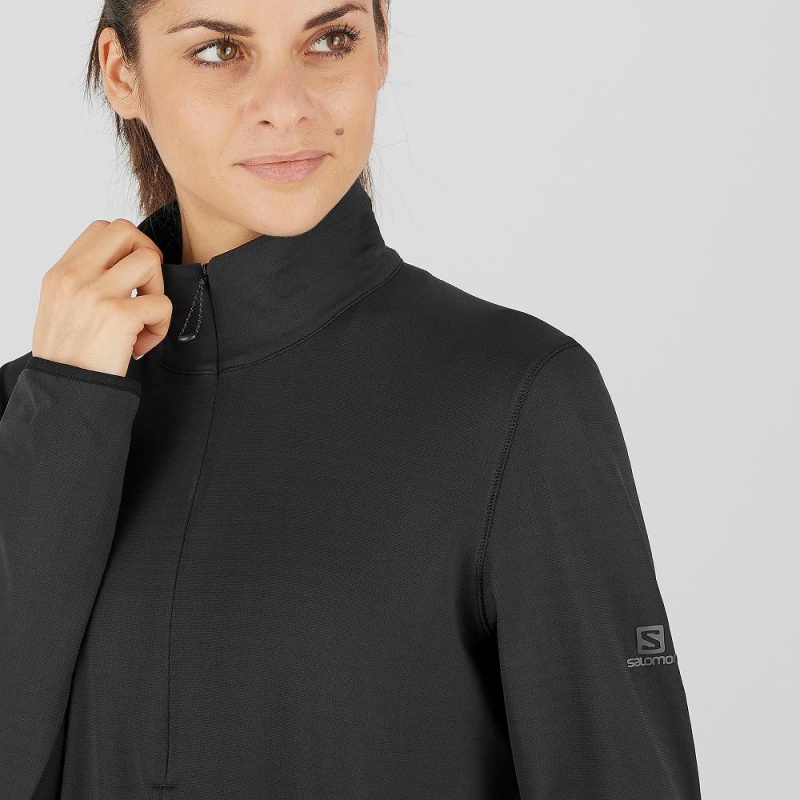 Salomon Essential Lightwarm Pullover Black | NFZA-53971