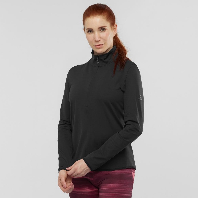 Salomon Essential Lightwarm Pullover Black | NFZA-53971