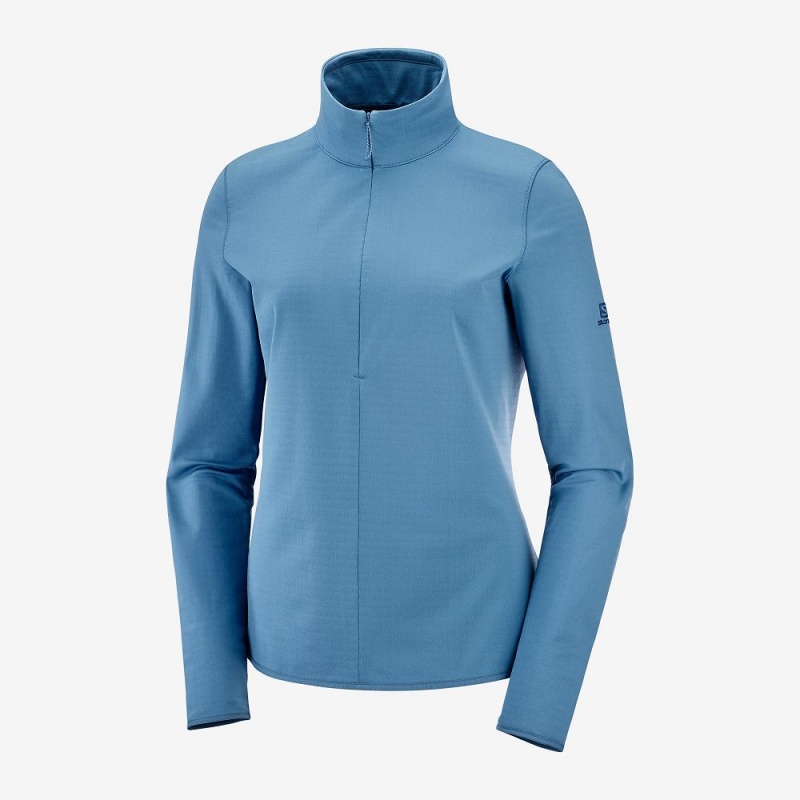 Salomon Essential Lightwarm Pullover Blue | QPUL-60392