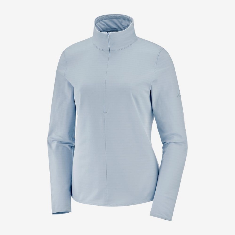 Salomon Essential Lightwarm Pullover Blue | IUTE-62507