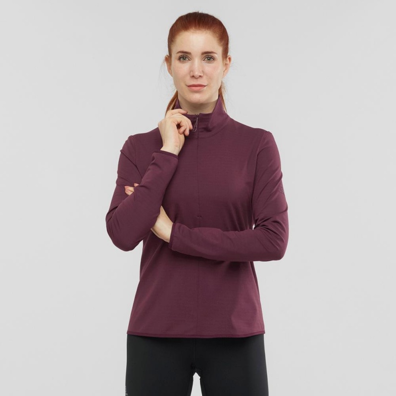 Salomon Essential Lightwarm Pullover Purple | IFPB-56742