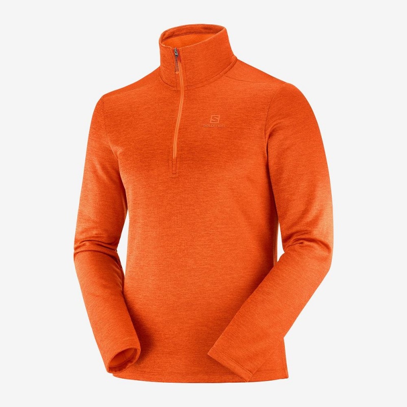 Salomon Essential Lightwarm Seamless Ski Jackets Orange | PQMN-89057