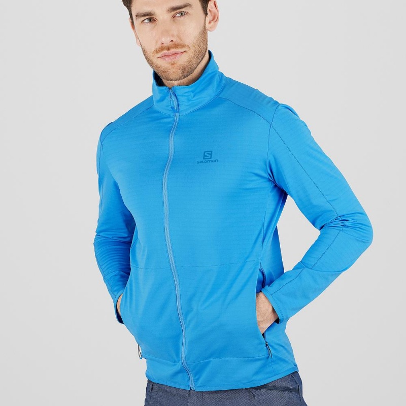 Salomon Essential Lightwarm Ski Jackets Blue | GYRP-70169