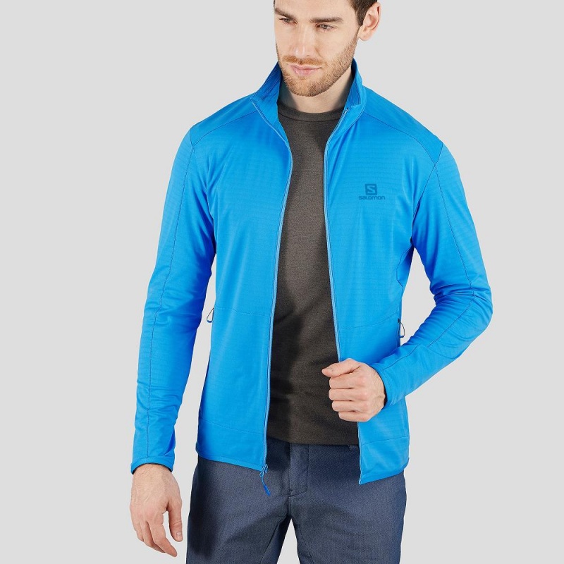 Salomon Essential Lightwarm Ski Jackets Blue | GYRP-70169