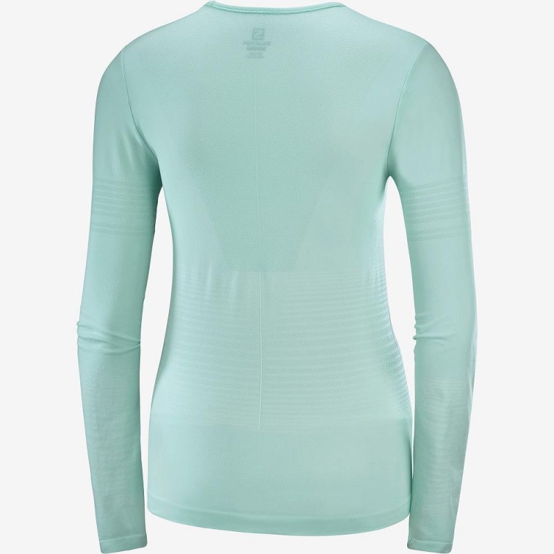 Salomon Essential Move On Seamless Long Sleeve Shirts Green | NMBP-67183