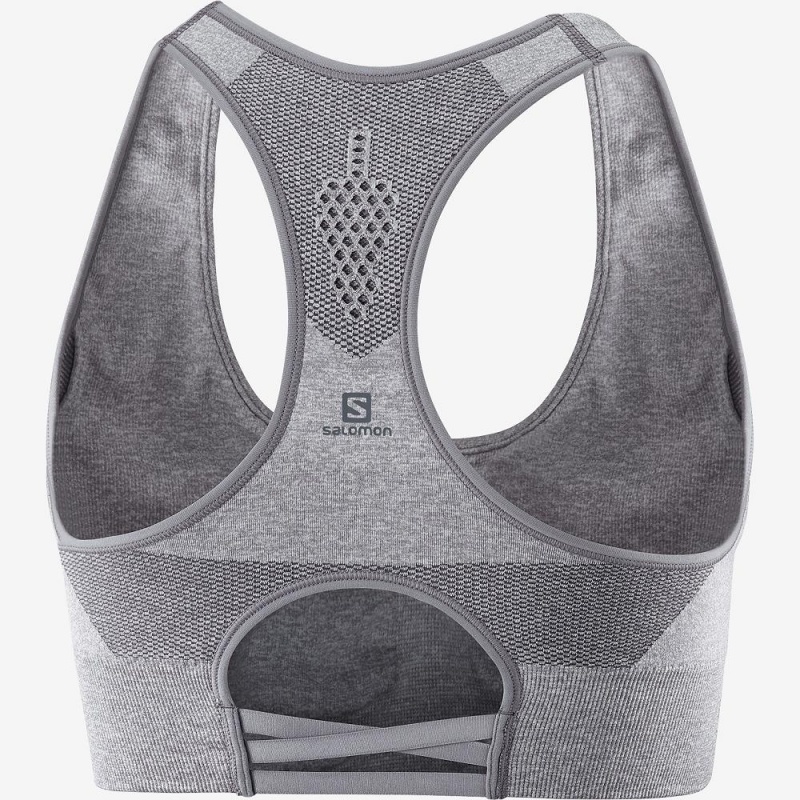 Salomon Essential Move On Seamless Sports Bra Silver | GTYP-08649