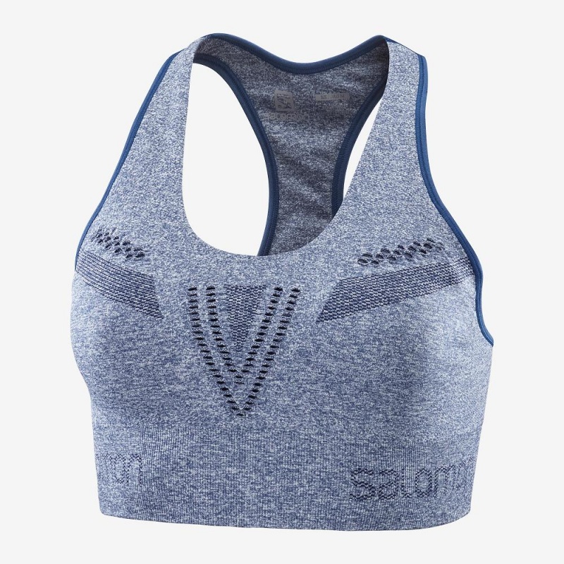 Salomon Essential Move On Seamless Sports Bra Navy | IPTV-38197