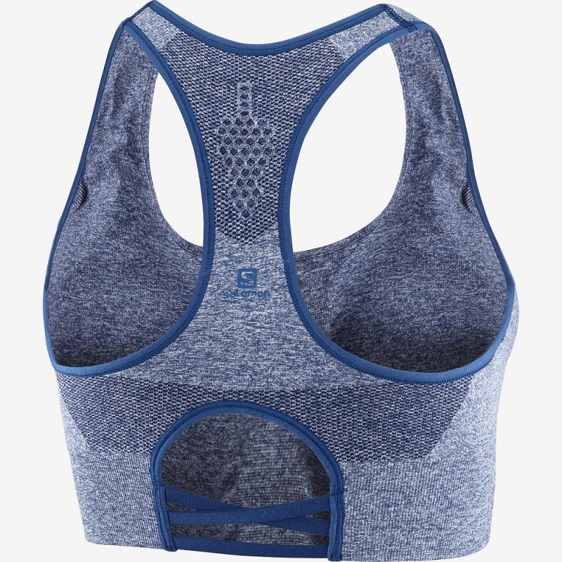 Salomon Essential Move On Seamless Sports Bra Navy | IPTV-38197