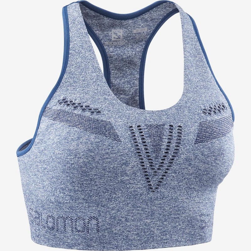 Salomon Essential Move On Seamless Sports Bra Navy | IPTV-38197