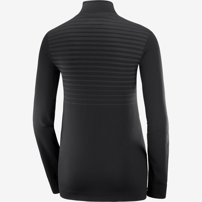 Salomon Essential Seamless Pullover Black | IRUE-18097