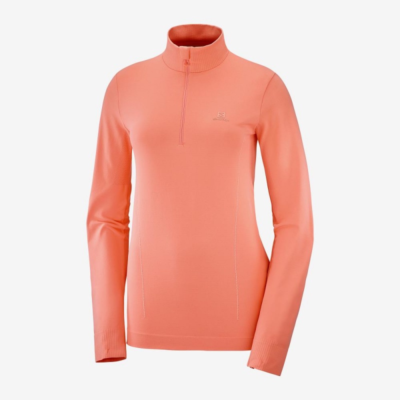 Salomon Essential Seamless Pullover Orange | SWMC-18270