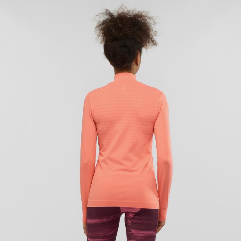 Salomon Essential Seamless Pullover Orange | SWMC-18270