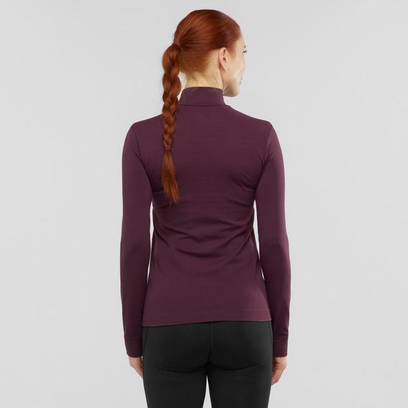 Salomon Essential Seamless Pullover Purple | NBWR-32148