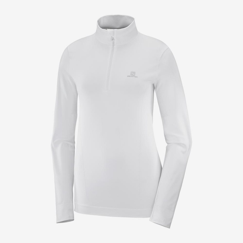 Salomon Essential Seamless Pullover White | ZLFI-36827