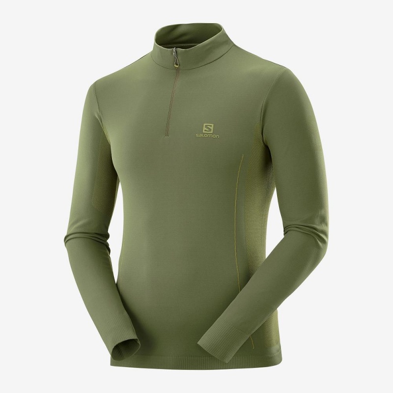 Salomon Essential Seamless Running Jackets Green | BGST-41027