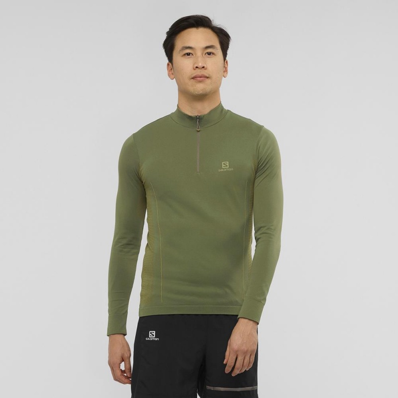 Salomon Essential Seamless Running Jackets Green | BGST-41027