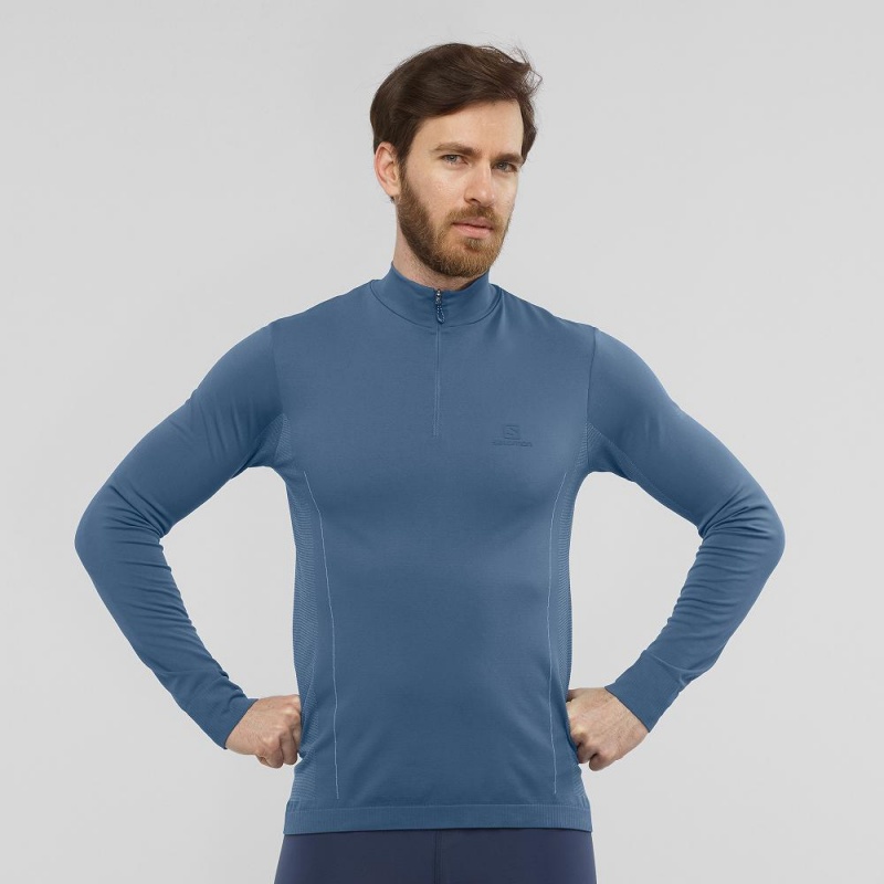 Salomon Essential Seamless Running Jackets Navy | XGBO-54782