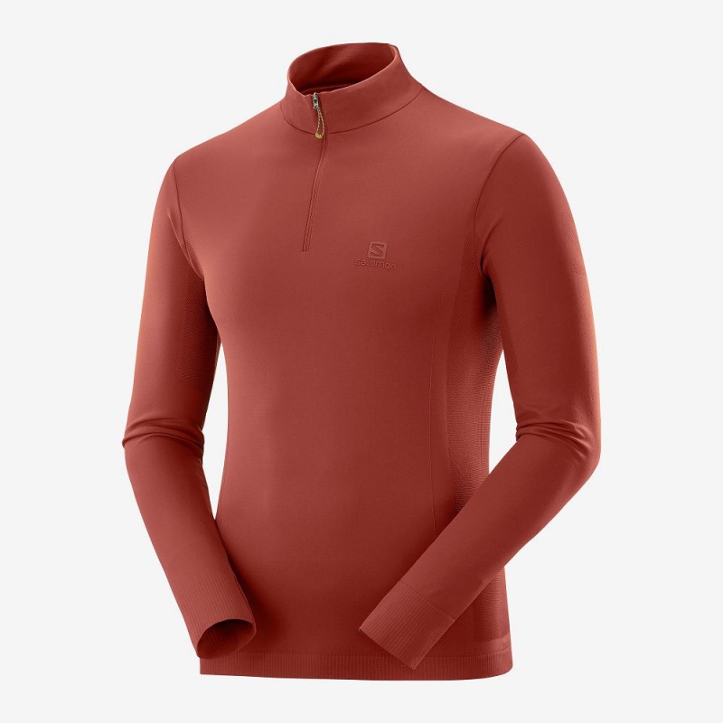 Salomon Essential Seamless Running Jackets Red | SFKU-43079