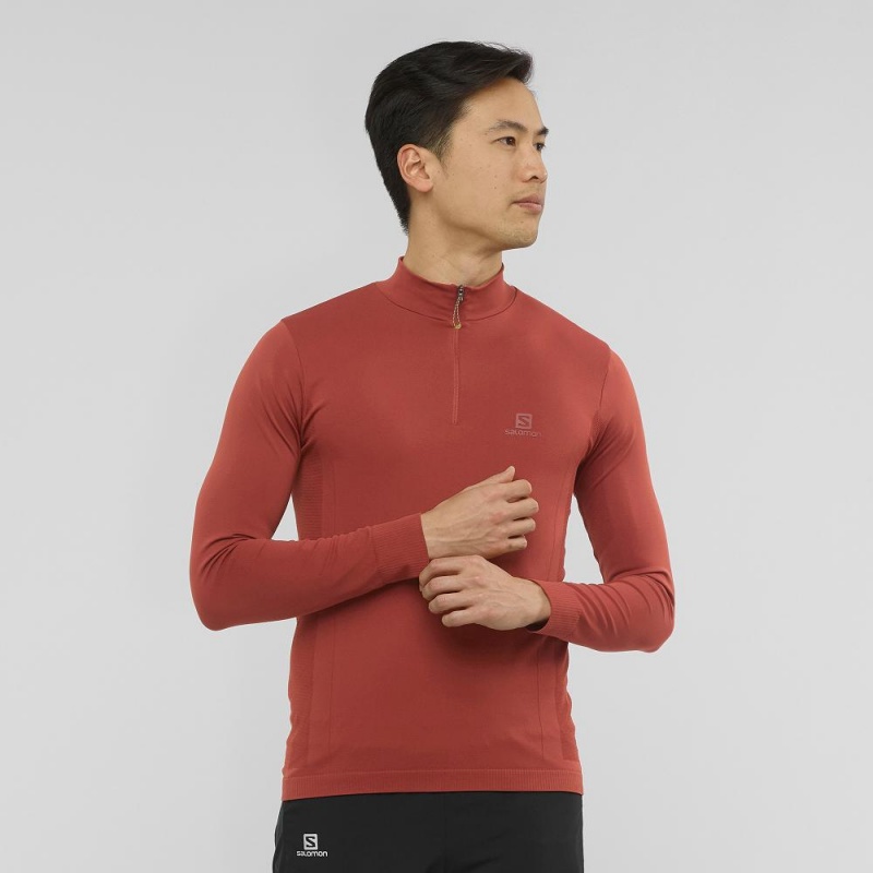 Salomon Essential Seamless Running Jackets Red | SFKU-43079