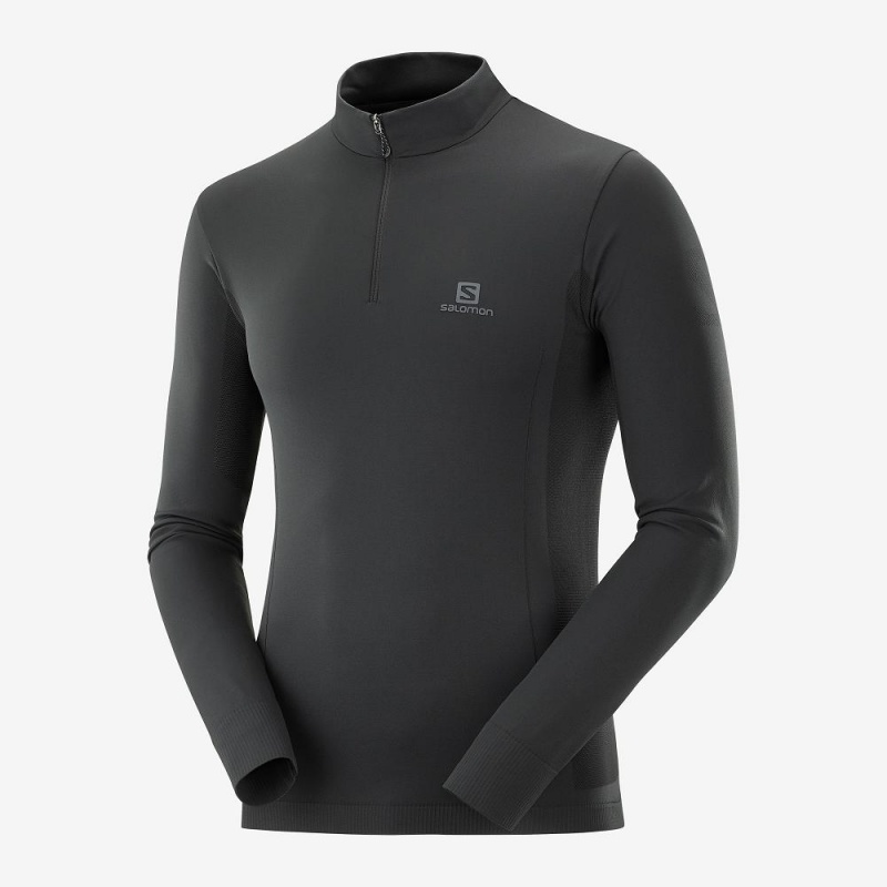 Salomon Essential Seamless Running Jackets Black | LUAB-09735