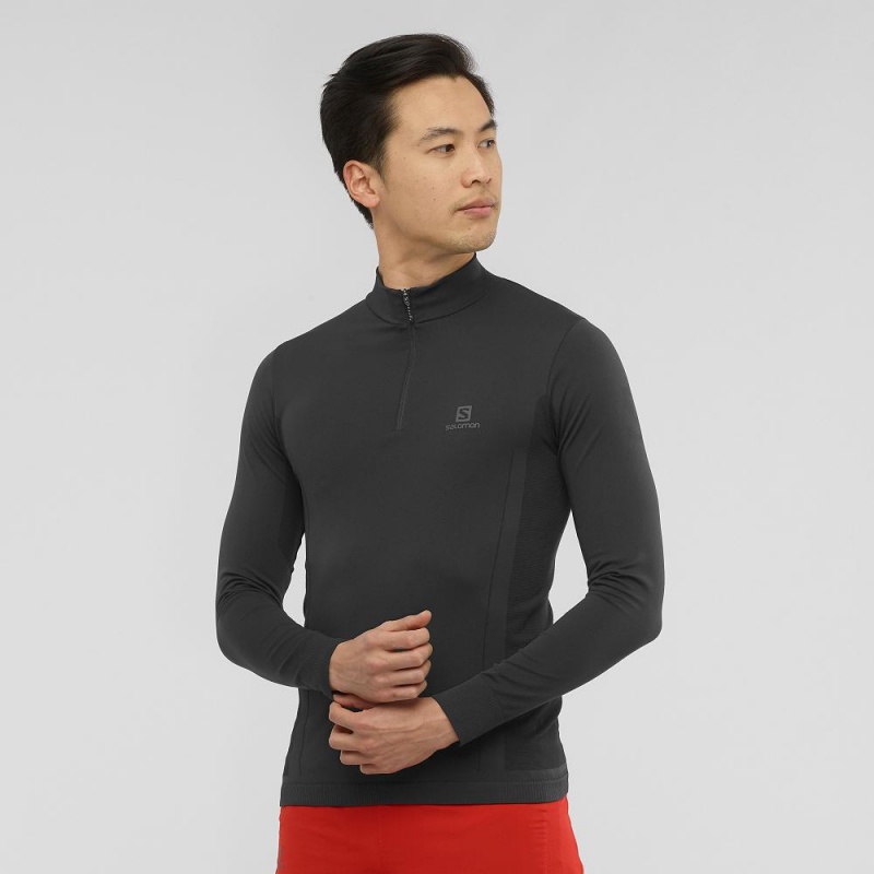 Salomon Essential Seamless Running Jackets Black | LUAB-09735