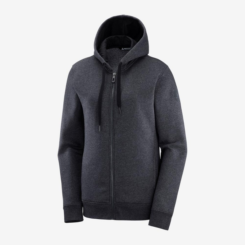 Salomon Essential Warm Hoodie Black | GPNK-31586