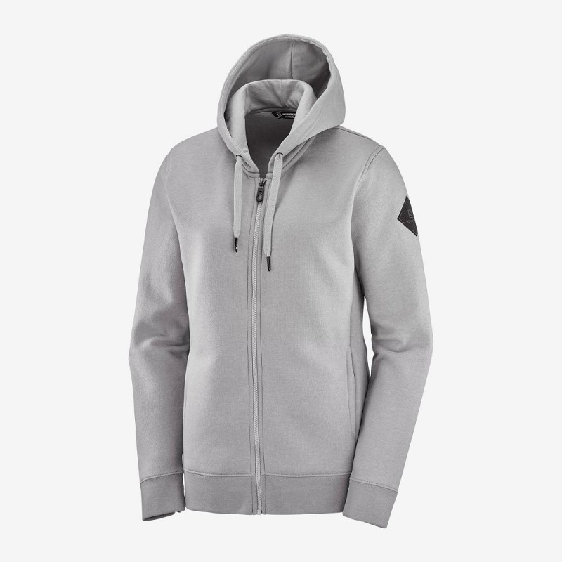 Salomon Essential Warm Hoodie Gray | AUCT-68759