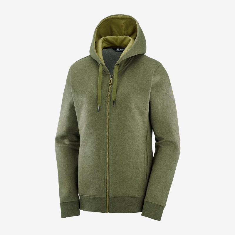 Salomon Essential Warm Hoodie Green | YIEV-64571