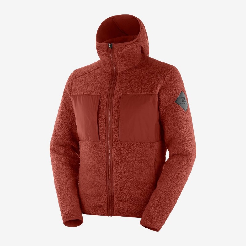 Salomon Essential Warm Teddy Ski Jackets Red | VRUD-81059