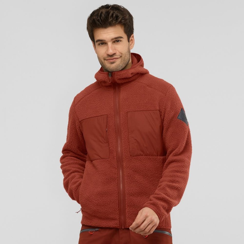 Salomon Essential Warm Teddy Ski Jackets Red | VRUD-81059