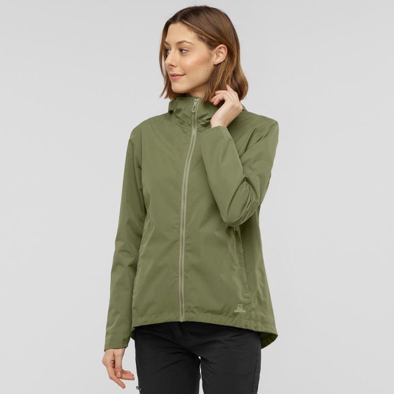 Salomon Essential Waterproof 2L Jacket Green | ZMVD-93827