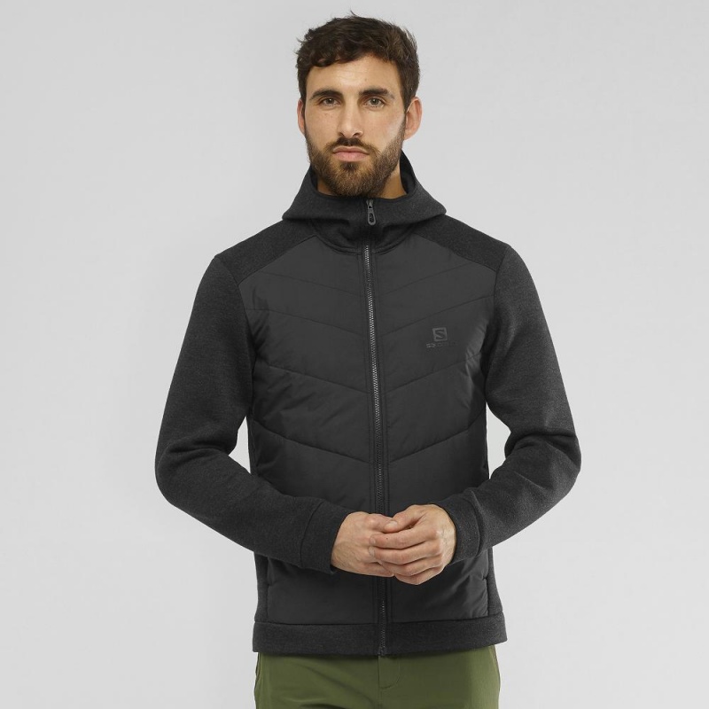 Salomon Essential Xwarm Hybrid Hoodie Black | IPYZ-68157