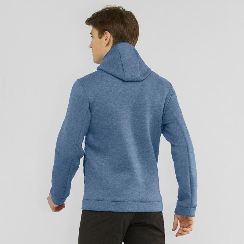 Salomon Essential Xwarm Hybrid Hoodie Navy | NBJT-38547