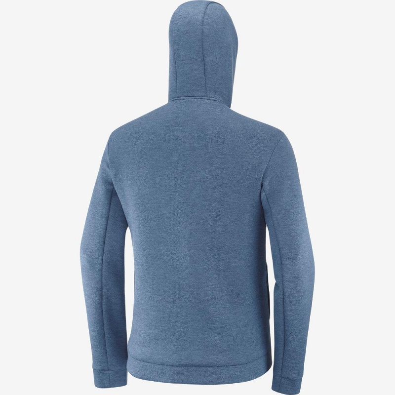 Salomon Essential Xwarm Hybrid Hoodie Navy | NBJT-38547